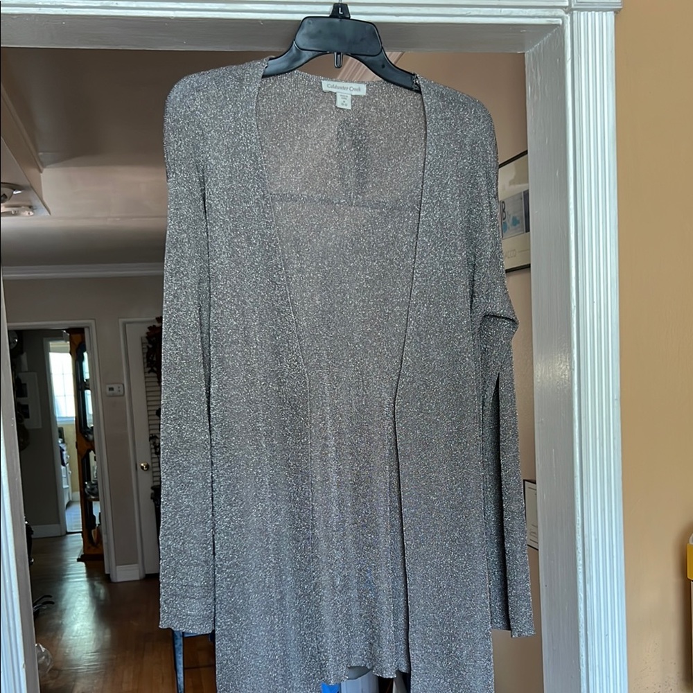 Coldwater Creek Silver Cardigan . Very good condition.